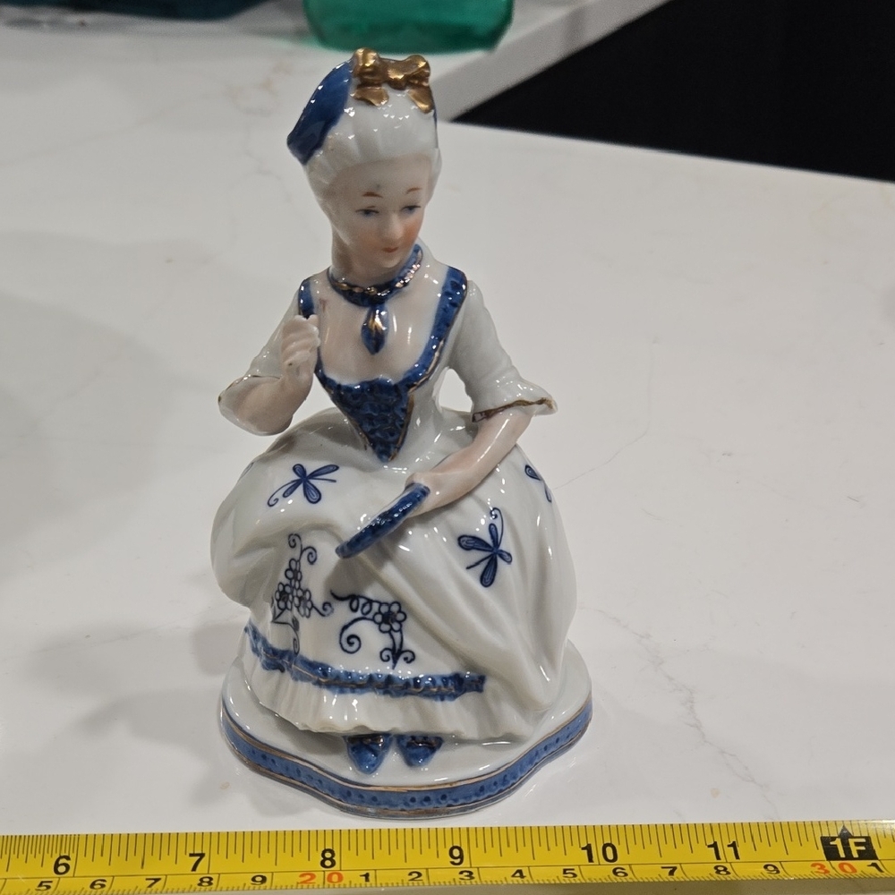 KPM Berlin Porcelain Figurine in Blue and Gold